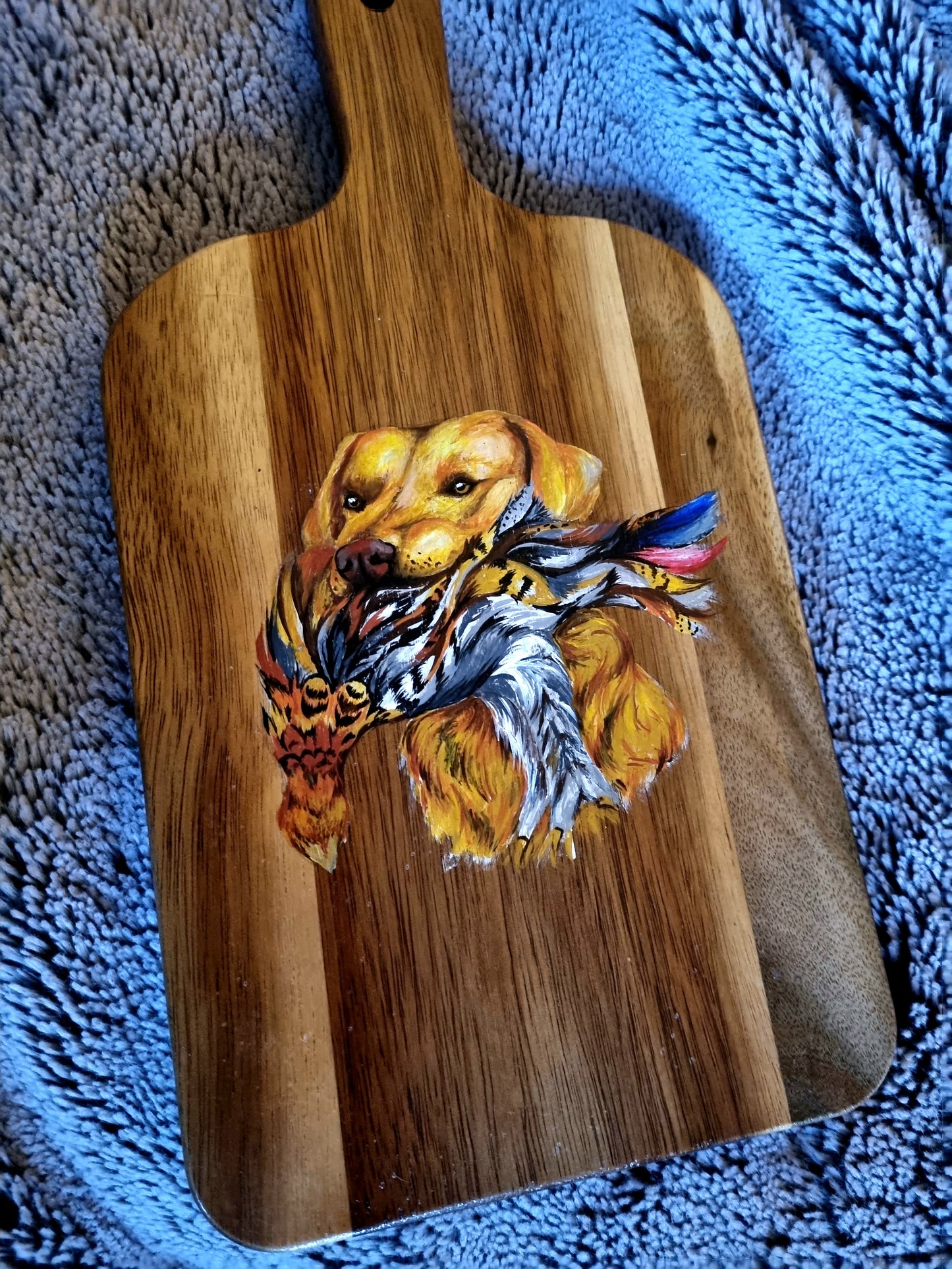 Wooden Cheeseboard- 'Plucking Partridge'