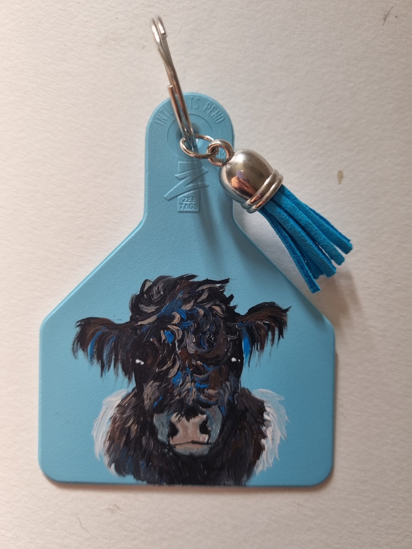 Belted Galloway - Cattle Tag Keyring