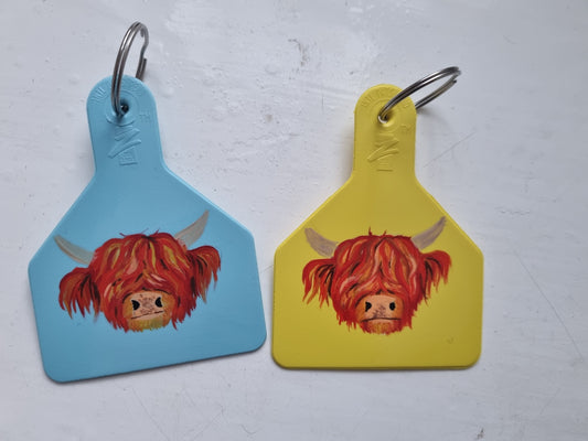 Highland Cow- Cattle Tag Keyring