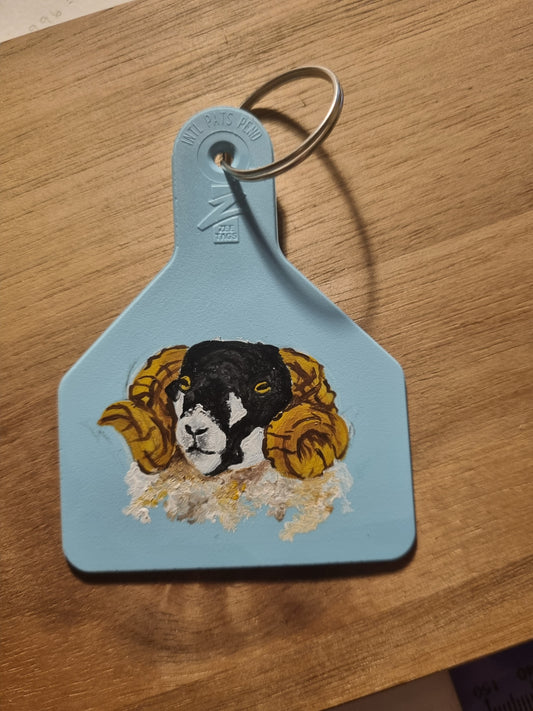 Dalesbred Tup/Ram - Cattle Tag Keyring