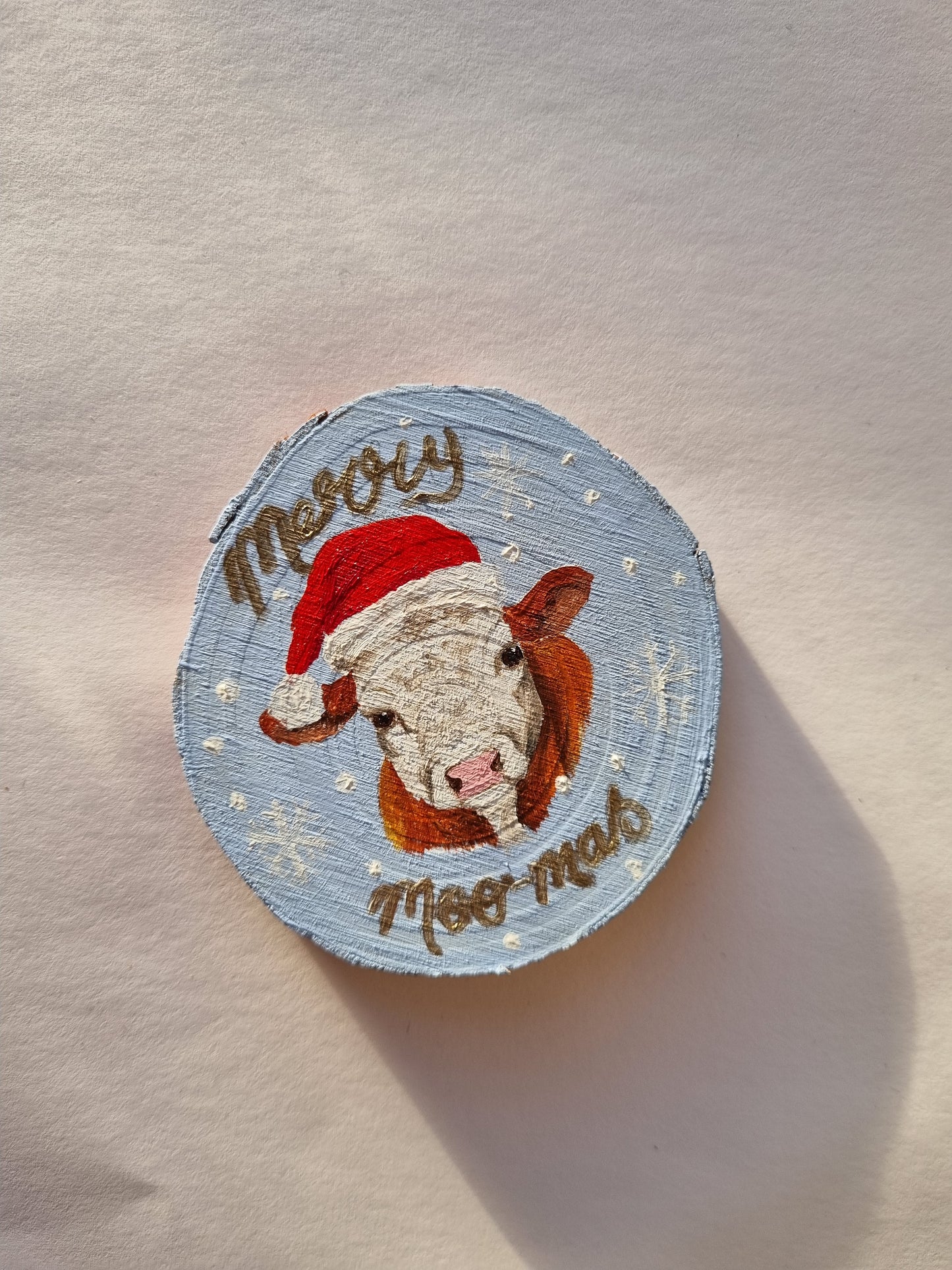 Christmas Tree Ornament - 'Merry Moo-mas'