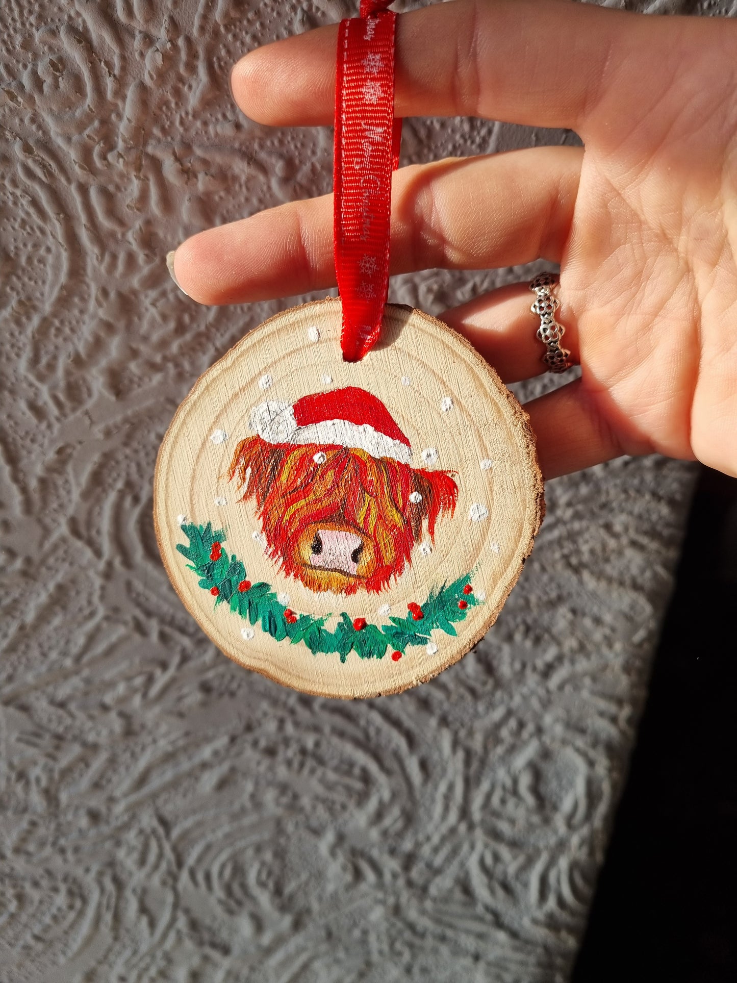 Christmas Tree Ornament - Highland Coo Wreath